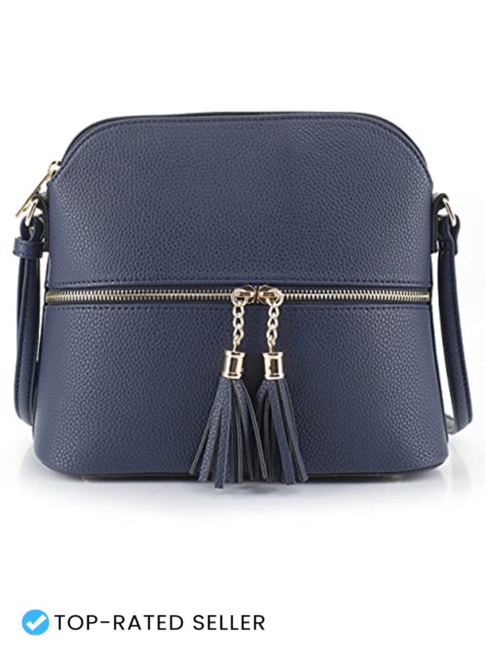 SG SUGU Lunar Dome Crossbody Bag Vegan PU Leather Tassel Adjustable Strap